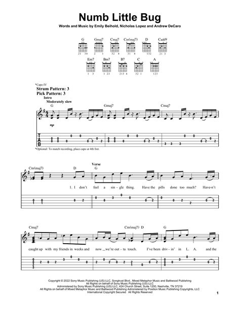 Numb Little Bug by Em Beihold - Easy Guitar Tab - Guitar Instructor