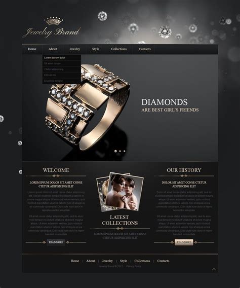 Jewelry Responsive Website Template #41287 - TemplateMonster | Jewelry website design, Website ...