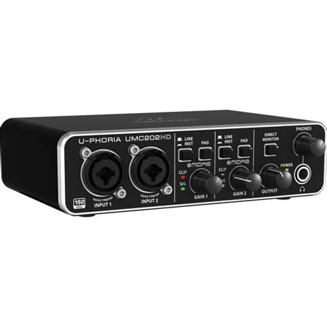 Behringer UMC202HD Audio Interface 2 Input 2 Output 24-Bit/96 kHz USB ...