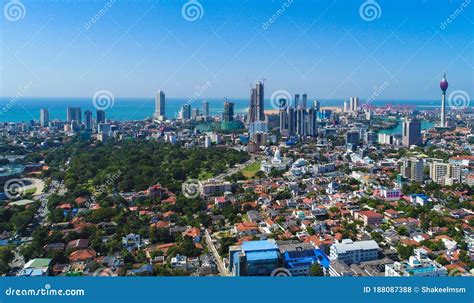 Background View of the Colombo City Skyline with Modern Architecture Buildings Including the ...