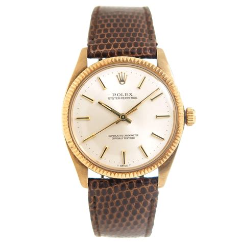 Rolex Rose Gold Shell Oyster Perpetual Wristwatch at 1stDibs