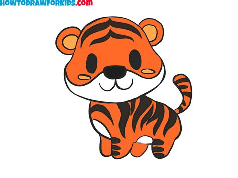 How to Draw a Cartoon Tiger - Easy Drawing Tutorial For Kids