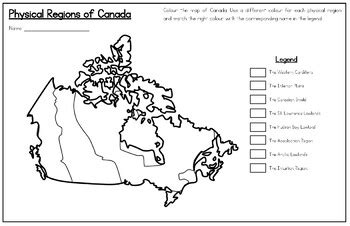 Canada Physical Regions Map