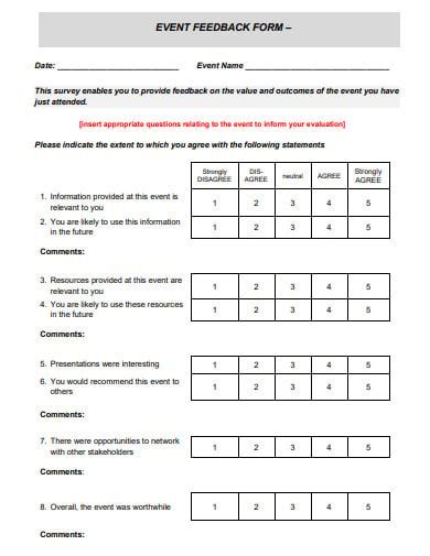 25+ Event Feedback Survey Templates in PDF | DOC