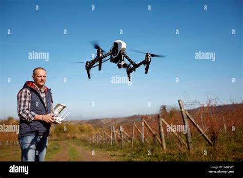 Making landscape video with drone from sky Stock Photo - Alamy