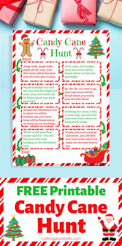 Free Printable Candy Cane Hunt Game