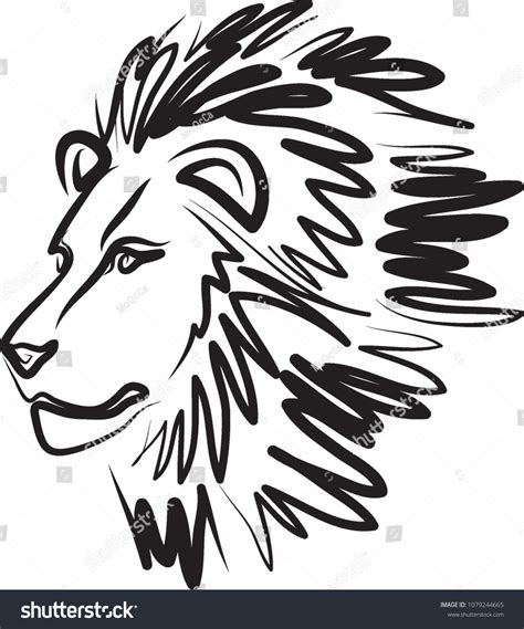 Line Art Lion Vector Illustration Stock Vector (Royalty Free ...