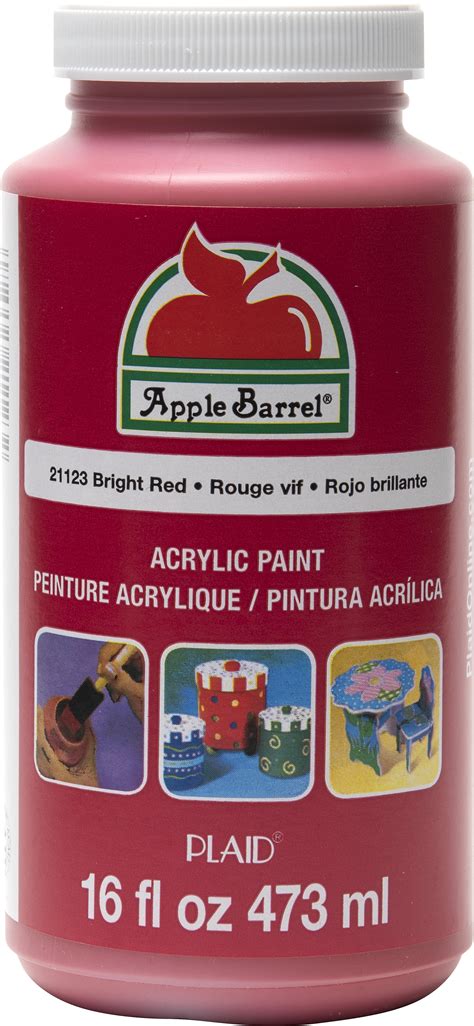 Apple Barrel 21123E Acrylic Craft Paint, Matte Finish, Bright Red, 16 ...