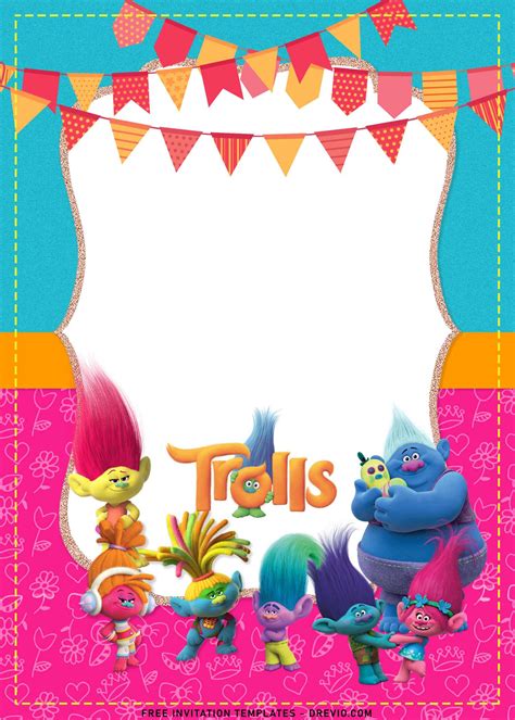 9+ Adorable Trolls Birthday Invitation Templates For Your Kid’s Birthday | Download Hundreds ...