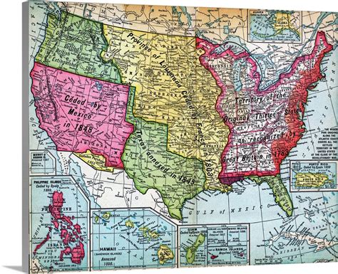 Map Of United States Expansion Wall Art, Canvas Prints, Framed Prints, Wall Peels | Great Big Canvas