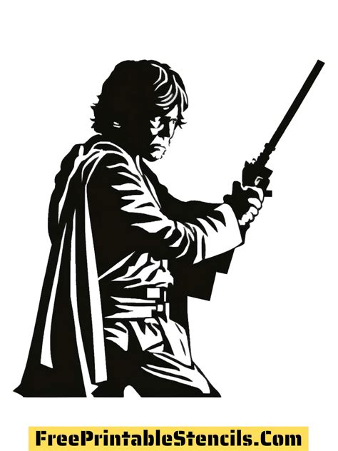 14 Printable Luke Skywalker Stencils and Silhouettes - Free Printable ...