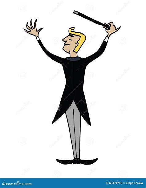 Cartoon Conductor. Back Of A Man Conducting An Orchestra. Vector Illustration | CartoonDealer ...