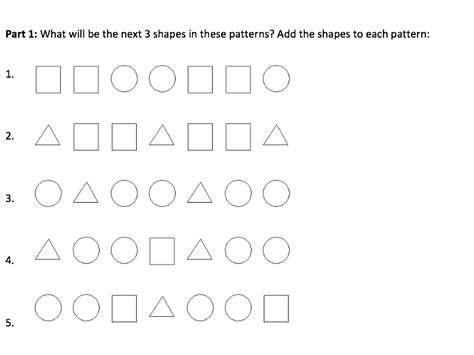 2D and 3D shapes patterns/ sequences worksheets | Teaching Resources