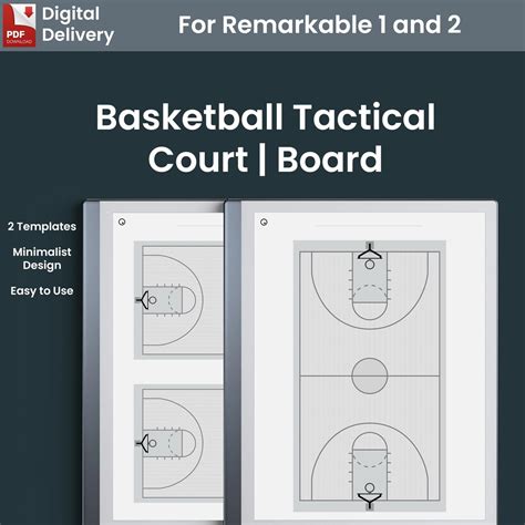 Basketball Tactical Court / Board Templates for Remarkable 1 and ...