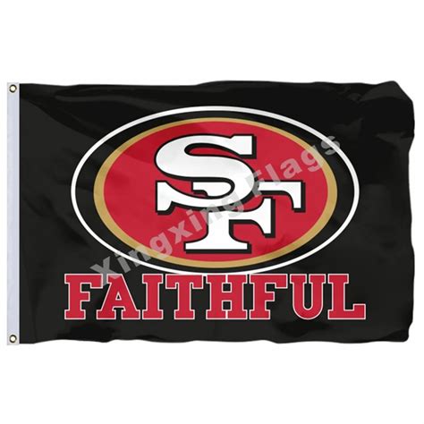 San Francisco 49ers Faithful Flag 3ft X 5ft Polyester NFL1 San ...