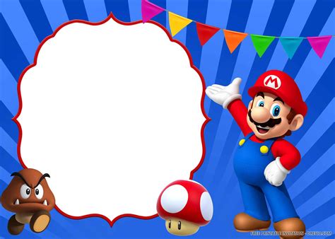 (FREE PRINTABLE) u2013 Super Mario Birthday Invitation Templates ...