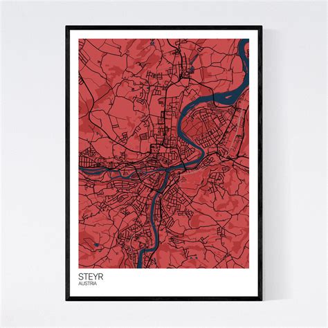 Steyr Map Art Print - Free International Shipping! - Mapply.co