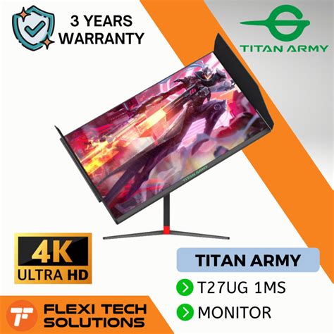 TITAN ARMY 27″ Flat 144hz 1ms IPS 4K Gaming Monitor (T27UG) UHD 3840 x ...