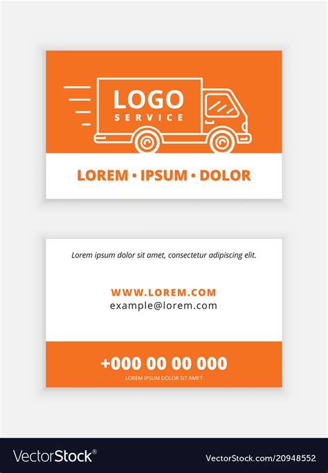 Business card template delivery service Royalty Free Vector