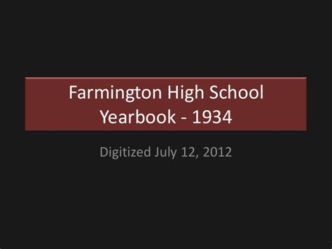 Farmington high school yearbook 1934