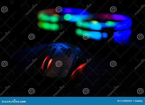 Gaming Mouse and RGB Led Lights Stock Image - Image of click, player ...