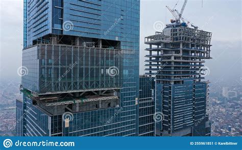 Building a High-rise Building, View of a Skyscraper Under Construction - the Concept of Real ...