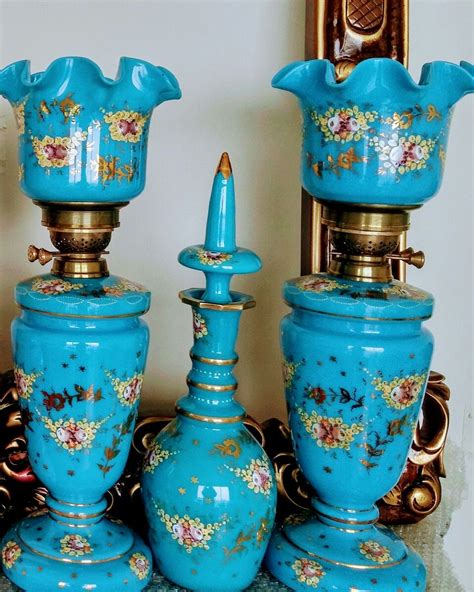 Opalin handmade Persian art by m.tehrani | Mini oil lamp, Victorian lamps, Antique lamps