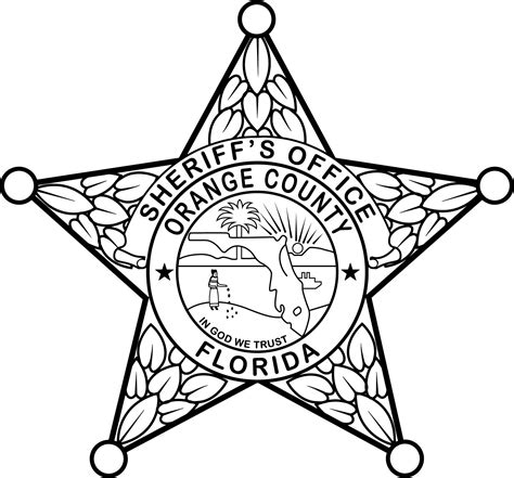 FLORIDA SHERIFF BADGE ORANGE COUNTY VECTOR FILE Black white - Inspire ...