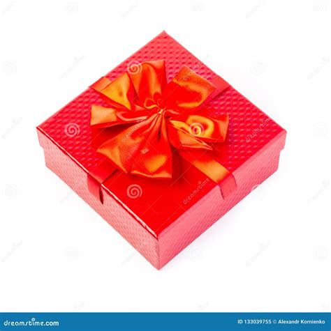 Red Gift Box Isolated on White Stock Image - Image of holiday, isolated ...