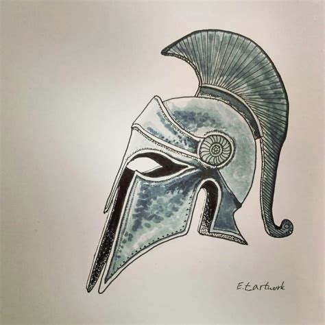 spartan helmet | Warrior drawing, Greek drawing, Helmet drawing