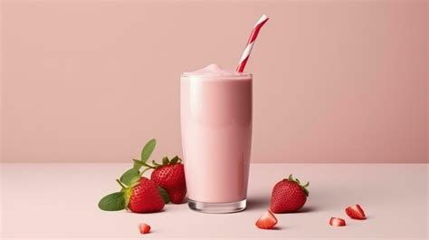 Strawberry protein shake 28215638 Stock Photo at Vecteezy