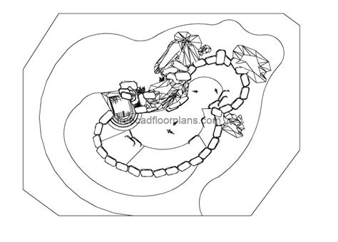 Garden Pond With Stones - Free CAD Drawings