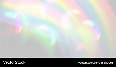 Rainbow light prism effect transparent background Vector Image