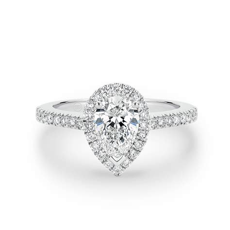 Pear Shape Halo Diamond Engagement Ring - Gregory Jewellers