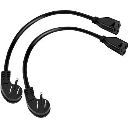 Amazon.com: Miady Flat Plug Extension Cord 1 Ft, 90 Degree Plug Adapter ...