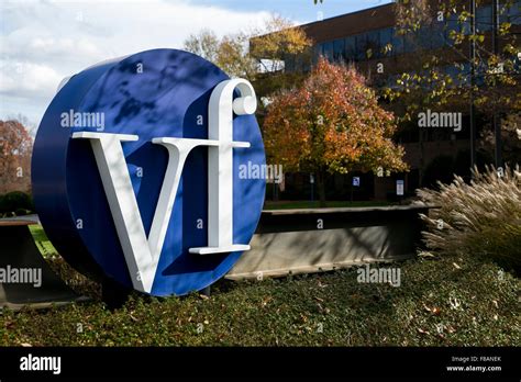 A logo sign outside of the headquarters of the VF Corporation in ...