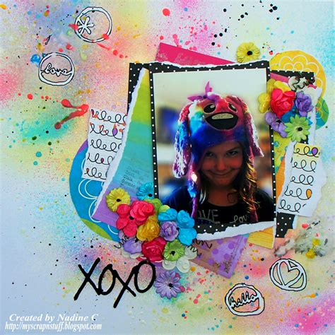 Nadine Carlier: Colorful Mixed Media Layout with Imagine Crafts ...
