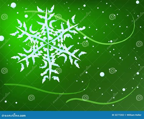 Snowflake On Green Background Stock Photography - Image: 3277202