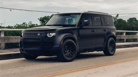 Land Rover Defender with Matte Black Wrap and New Wheels