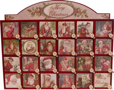 Antique Advent Calendar Wooden