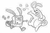 Patrick And Spongebob Coloring Pages Easter sketch template
