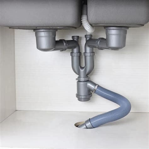 Talea Double sink drain pipe kit with overflow drainpipe Kitchen ...