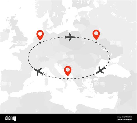 Flight route europe map hi-res stock photography and images - Alamy