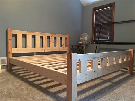 DIY King Bed Frame with 2x Material and 4x4 Posts