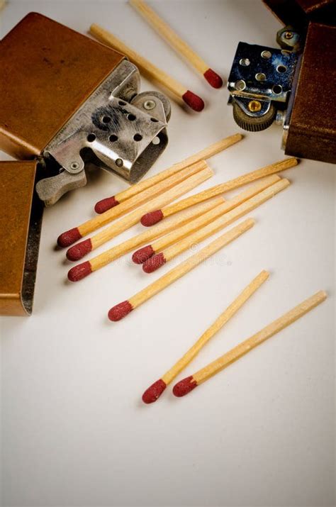 Lighter and matches stock image. Image of items, space - 80517521