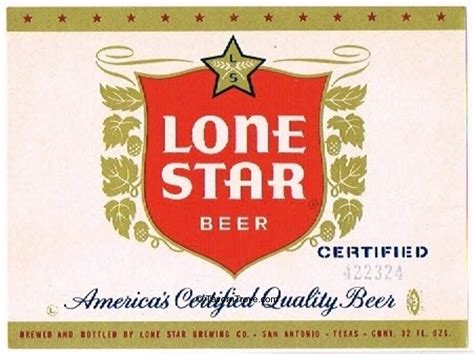 Item #66013 1959 Lone Star Beer Label