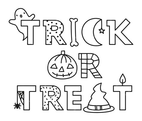 Premium Vector | Trick or treat halloween letters vector illustration