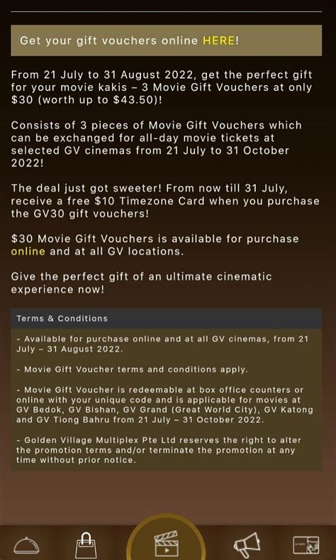 1 GV movie voucher ticket, Tickets & Vouchers, Vouchers on Carousell