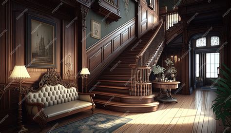 Premium Photo | Dark gothic mansion hall in victorian style interior ...