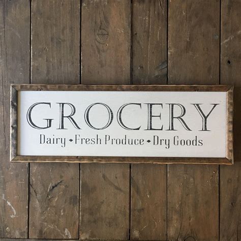 Grocery sign kitchen sign wood grocery sign farmhouse sign